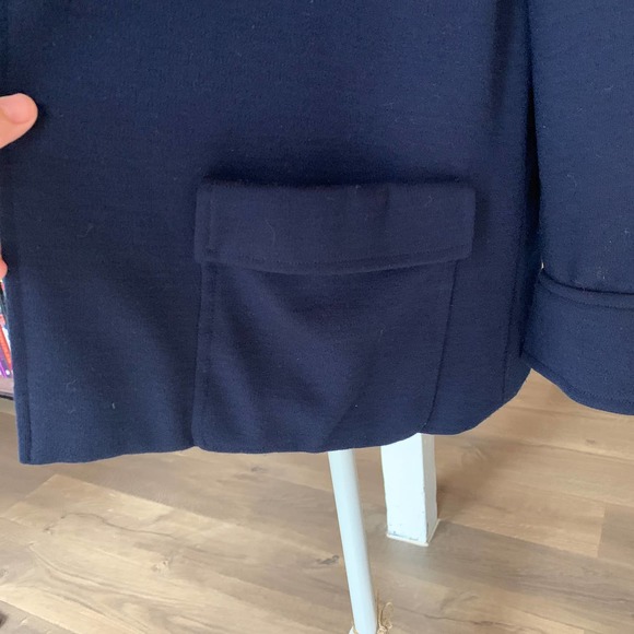 Adele Simpson Navy Wool Jacket Blazer Large 1970's - Picture 4 of 8